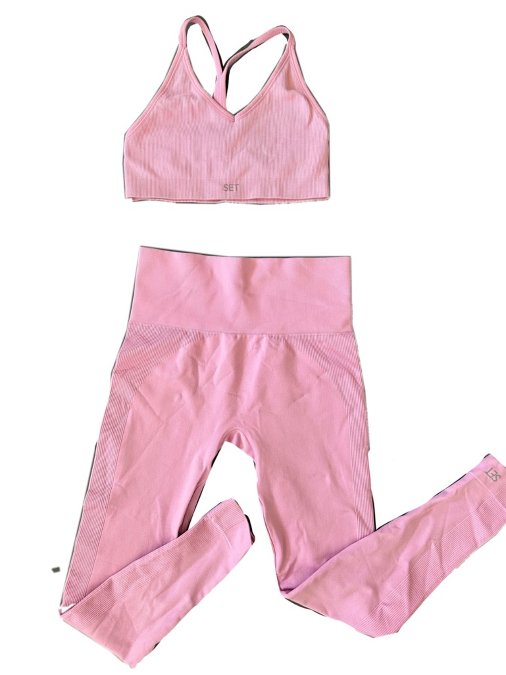 SET Active Pink Seamless Leggings & Sports Bra Set